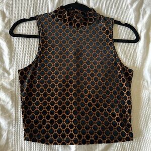 Maitai velvet detail crop top